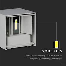 Аплик за стена 11W 3000K Bridgelux Чип Сива Квадрат SKU 218531 V-TAC