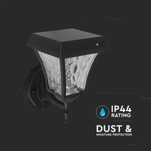 2W LED Соларна Наземна Лампа Черен Мат 3000К+6000К SKU 2893 V-TAC