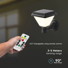 Соларен аплик за стена с дистанционно 3в1 сменяем спектър IP44 SKU 93578 V-TAC