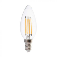 LED Bulb - 4W Filament E14 Clear Cover Candle 6400K