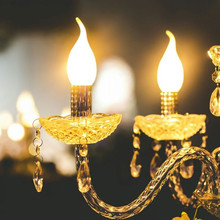 LED Крушка Е14 4W 2200К Filament Кендъл Амбър Спирала Пламък SKU 217116 V-TAC