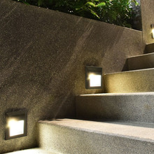 LED Осветление За Стъпала 2W 4000K Квадрат Черно Тяло SKU 211322 V-TAC