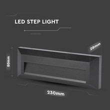 LED Осветление За Стъпала 3W 3000K Кръг Черно Тяло SKU 211329 V-TAC