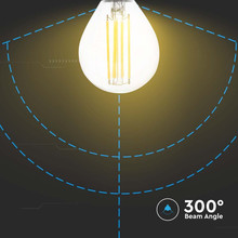 LED Bulb - 4W Filament  E14 P45 Clear Cover 3000K