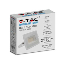LED Прожектор 30W 3000K Е-Series G2 Бяло Тяло SKU 215955 V-TAC