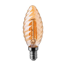 LED Bulb - 4W Filament E14 Amber Cover Candle Twist 2200K