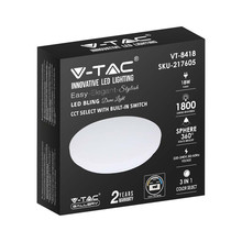 LED Плафон 18W Ф310 Мат 3 в 1 Сменяем Спектър SKU 217605 V-TAC