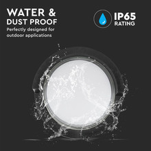 Аплик за стена 7W 3000К Черна Кръгла Полу Периферия SKU 218609 V-TAC