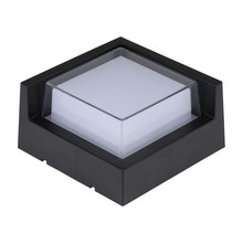 7W LED Wall Light Sami-Frame Black Square 3000K