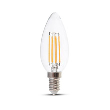 LED Bulb - 4W Filament E14 Clear Cover Candle Dimmable 3000K 