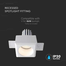 Луничка за таван GU10 Гипс Кръг Бяла SKU 6761 V-TAC