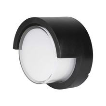 12W LED Wall Light Sami-Frame Black Round 3000K