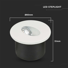 LED Осветление За Стъпала 3W 3000К Кръг SKU 211207 V-TAC