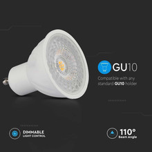 LED Крушка GU10 6W 3000K 110 градуса Димираща SAMSUNG ЧИП SKU 21198 V-TAC