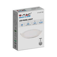LED Панел 6W 3000K Кръг SKU 214854 V-TAC