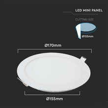LED Панел 12W 4000К Кръг SKU 214858 V-TAC