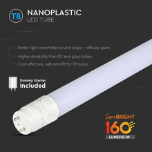 LED Пура Т8 12W 4000К 120 см Nano Пластик 160 лумена на ват SKU 216478 V-TAC