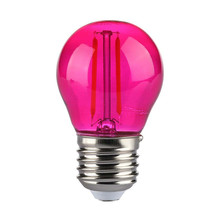 LED Крушка E27 2W Филамент G45 Розова SKU 217410 V-TAC