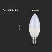 LED Bulb - 2.9W E14 Plastic Candle 6400K