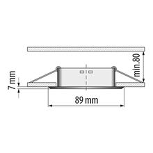 Ceiling downlight frame, square, black, fixed, IP44, aluminuim and glass