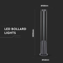 LED Стенна Лампа 10W 5000K 80см Черно Тяло SKU 128333 V-TAC