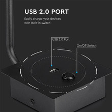 Аплик за стена за Спалня 3W 3000К С Ключ и USB Бяла SKU 211487 V-TAC