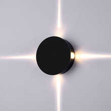 4W LED Wall Light Black Body Round 3000K IP65