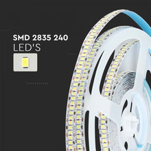 LED Лента 12V 4000K 240 диода на метър SMD2835 High Lumen SKU 212165 V-TAC