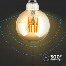 LED Bulb - 8W Filament  E27 G95 Amber 2200K