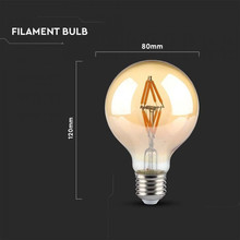LED Bulb - 4W Filament E27 G80 Amber Cover 2200K
