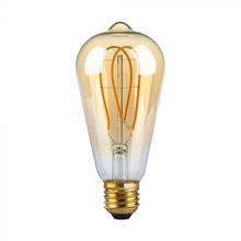 LED Bulb - 4.8W Filament E27 ST64 Amber Cover Long Shape 1800K