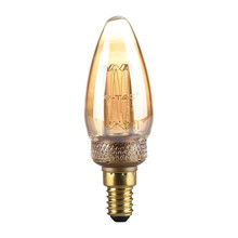 LED Bulb - 2W Filament E14 Amber Art Candle 1800K
