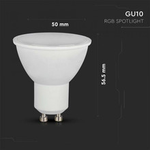 LED Spotlight GU10 5.5W With RF Control RGB + 4000K Dimmable 