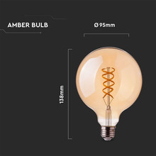 LED Bulb - 4.8W Filament E27 G95 Amber Cover 1800K