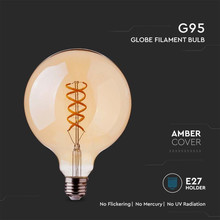 LED Bulb - 4.8W Filament E27 G95 Amber Cover 1800K