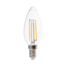 LED Bulb - 6W Filament E14 Clear Cover Candle 3000K