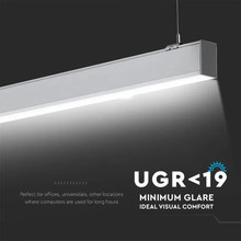 LED Линейно Осветление SAMSUNG ЧИП - 40W Висящо Сиво Тяло 4000К 1200x50x65mm SKU 21384 V-TAC