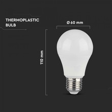 LED Крушка E27 10.5W 6400K A60 Термо Пластик 10 броя сет SKU 217351 V-TAC