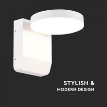 20W ЛЕД Стенна Лампа Бяла Кръг 3000К IP65 SKU 2950 V-TAC