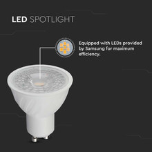 LED Крушка GU10 6.5W 4000K SAMSUNG ЧИП 38 градуса SKU 21190 V-TAC