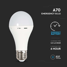 LED Крушка аварийна Е27 9W 4000К A60 SKU 7010 V-TAC