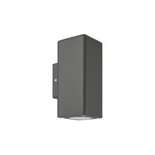 OUTDOOR WALL LIGHT ADRIA SQ2 GU10 UP & DOWN 76x186x99mm IP54 PLASTIC ANTHRACITE