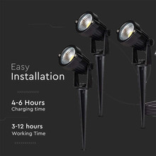 Соларно Градиснко Колче 3x1.2W Черно Тяло IP65 SKU 20489 V-TAC