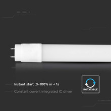 LED Пура T8 18W - 120 см Nano Пластик 4000K Неротационна SKU 216273 V-TAC