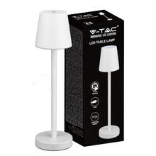 3W Led Table Lamp Rechargeable Touch Dimmable White Body 4000K