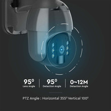 WIFI HD Smart Solar Energy PTZ Camera With Sensor Black Body