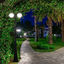 Наземна Лампа Топка две фасунги за Е27 Черен Опал SKU 11828 V-TAC