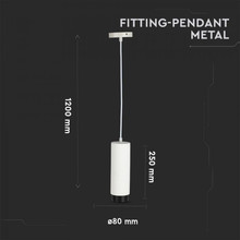 GU10 Fitting Gypsum Pendant  Suspended Metal With Gun Black Bottom 