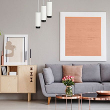 GU10 Fitting Gypsum Pendant  Suspended Metal With Gun Black Bottom 