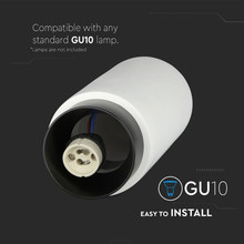 GU10 Fitting Gypsum Metal With Gun Black Bottom